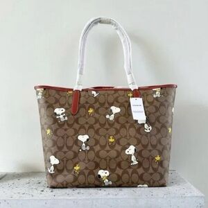 Coach Brown Snoopy Tote Bag